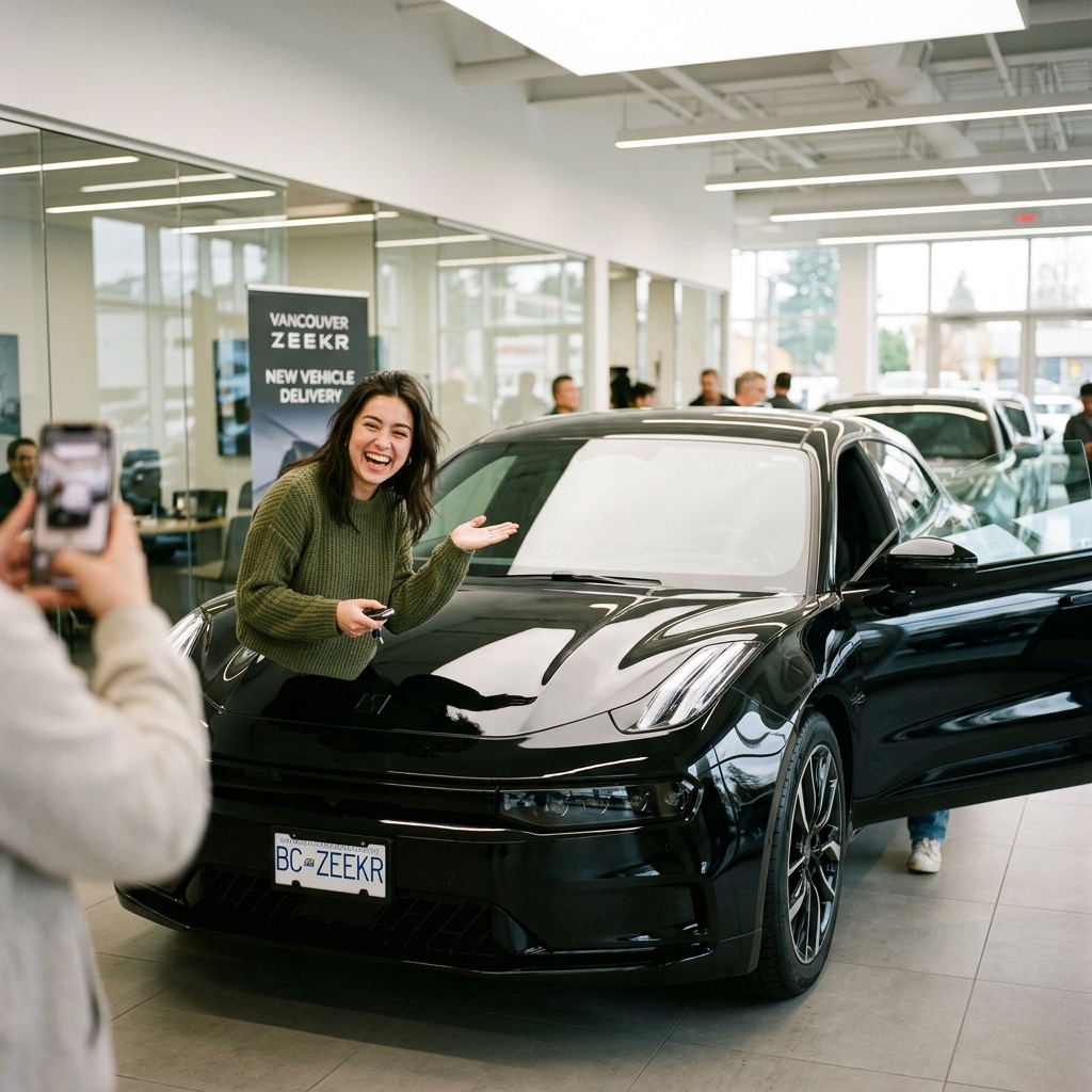 delivery day — my friend's photo, slightly blurry because we were both excited